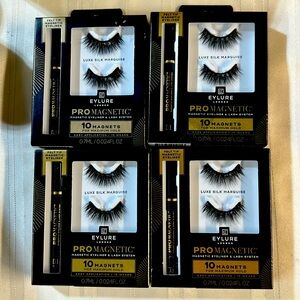 4 pairs EYLURE London Pro Magnetic eyeliner and lash system Luxe silk marquise